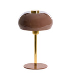 Lámpara de mesa vidrio marrón oscuro metal oro brillante Ø22x34 cm E27 - LLLS0356