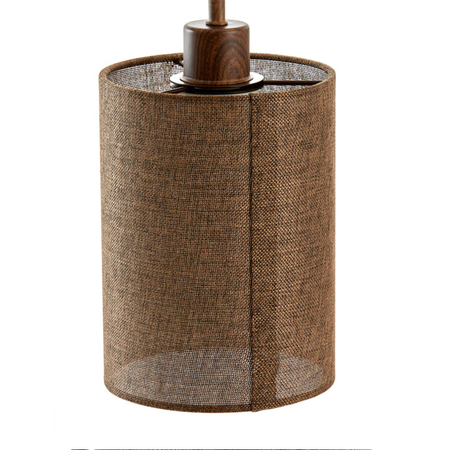 Lámpara de mesa metal textil marrón oscuro 16x28x59,5 cm E27 - LLLS0361