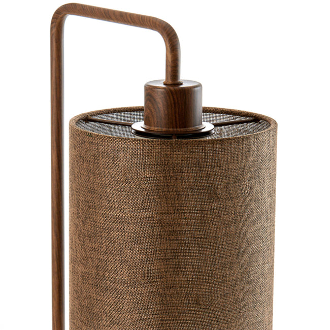Lámpara de mesa metal textil marrón oscuro 16x28x59,5 cm E27 - LLLS0361