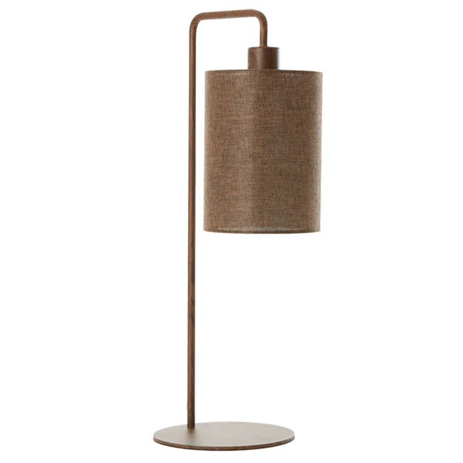 Lámpara de mesa metal textil marrón oscuro 16x28x59,5 cm E27 - LLLS0361