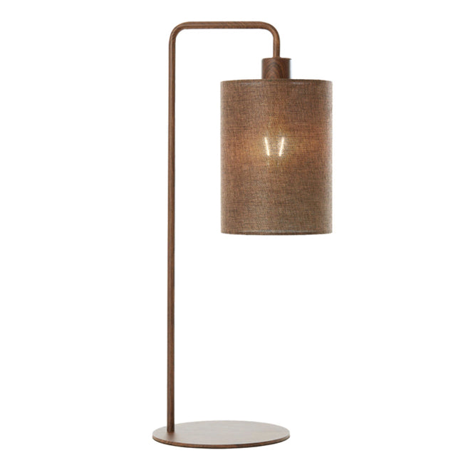 Lámpara de mesa metal textil marrón oscuro 16x28x59,5 cm E27 - LLLS0361