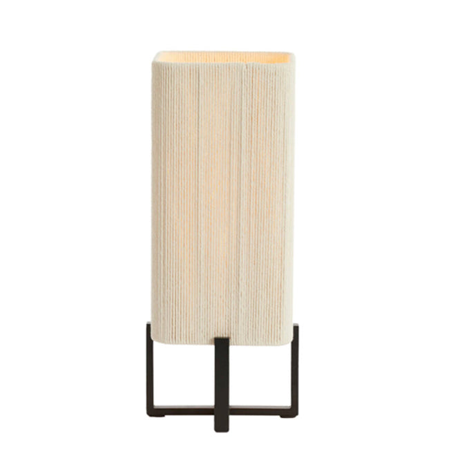 Lámpara de mesa metal negro textil crema 16,5x39 cm  E27 - LLLS0363