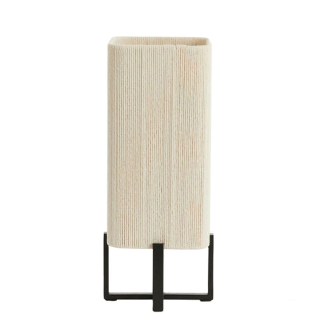 Lámpara de mesa metal negro textil crema 16,5x39 cm  E27 - LLLS0363