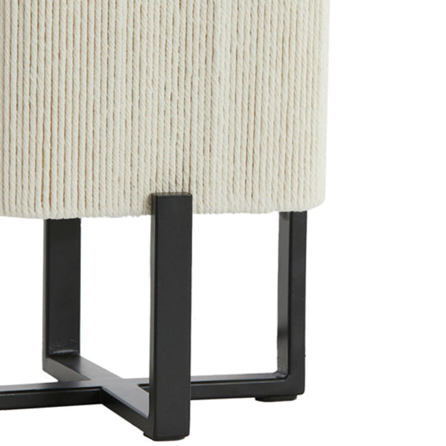 Lámpara de mesa metal negro textil crema 16,5x39 cm  E27 - LLLS0363