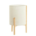 Lámpara de mesa madera natural lino blanco Ø28x44 cm - LLLS0365
