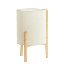 Cargar imagen en el visor de la galería, Lámpara de mesa madera natural lino blanco Ø28x44 cm - LLLS0365
