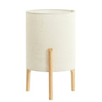 Lámpara de mesa madera natural lino blanco Ø28x44 cm - LLLS0365