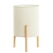 Cargar imagen en el visor de la galería, Lámpara de mesa madera natural lino blanco Ø28x44 cm - LLLS0365
