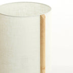 Lámpara de mesa madera natural lino blanco Ø28x44 cm - LLLS0365
