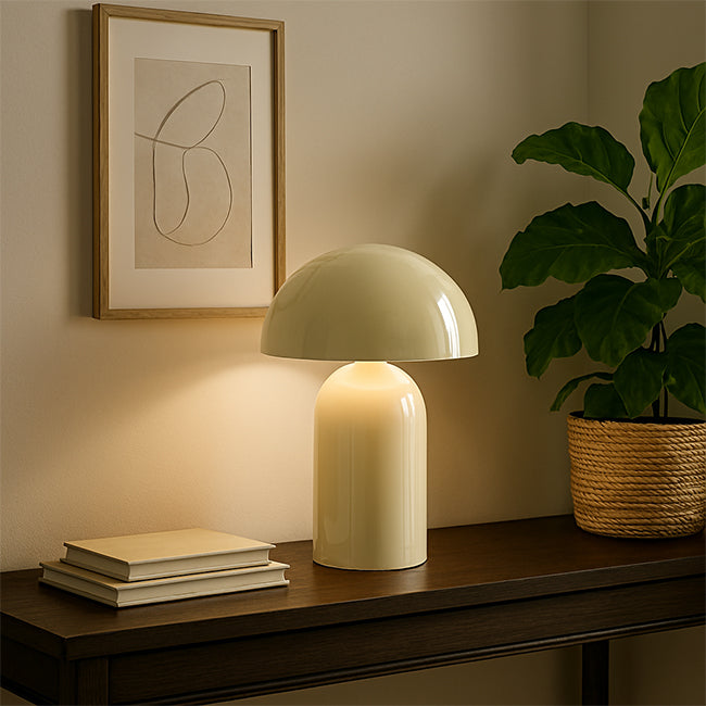 Lámpara de mesa Ø31x48 cm crema brillante - LLLS0366