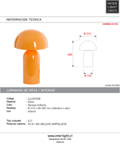 Cargar imagen en el visor de la galería, Lámpara de mesa Ø31x48 cm naranja brillante - LLLS0368
