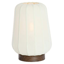 Cargar imagen en el visor de la galería, Lámpara de mesa metal estampado madera marrón oscuro blanco Ø30x41,5 cm  - LLLS0370
