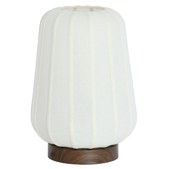 Lámpara de mesa metal estampado madera marrón oscuro blanco Ø30x41,5 cm  - LLLS0370
