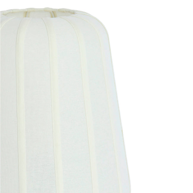 Lámpara de mesa metal estampado madera marrón oscuro blanco Ø30x41,5 cm  - LLLS0370