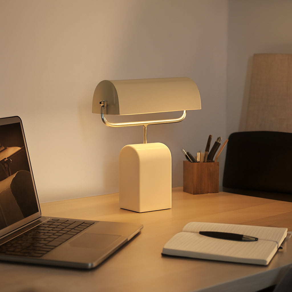 Lámpara de mesa metal crema níquel satinado 35x15,5x38 cm  2 luces E27 - LLLS0371