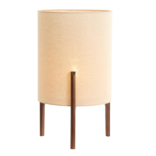 Lámpara de mesa Ø35x58 cm marrón oscuro+lino natural - LLLS0372