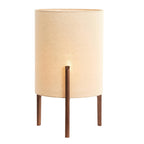 Lámpara de mesa Ø35x58 cm marrón oscuro+lino natural - LLLS0372