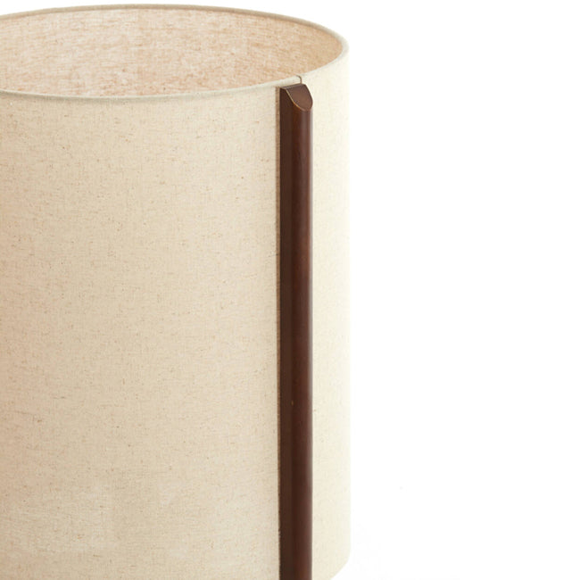 Lámpara de mesa Ø35x58 cm marrón oscuro+lino natural - LLLS0372