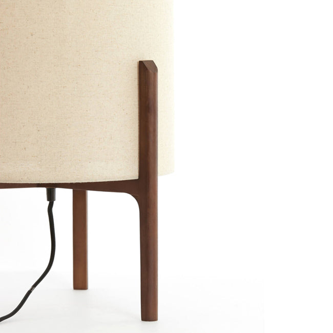 Lámpara de mesa Ø35x58 cm marrón oscuro+lino natural - LLLS0372