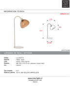 Lámpara de mesa metal arena vidrio marrón Ø20x61 cm  E27 - LLLS0373