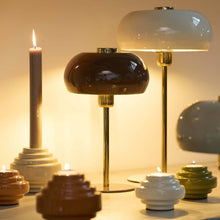 Cargar imagen en el visor de la galería, Lámpara de mesa metal oro crema brillante  Ø26x47 cm  E27 - LLLS0375
