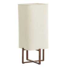 Cargar imagen en el visor de la galería, Lámpara de mesa  imitación madera marrón oscuro bouclé crema 21,5x21,5x50,5 cm E27 - LLLS0377
