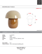 Lámpara de mesa metal arena marrón Ø30x34 cm E27 - LLLS0379