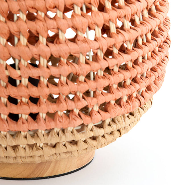Lámpara de mesa madera natural ratán natural terra Ø32x34,5 cm E27  - LLLS0380