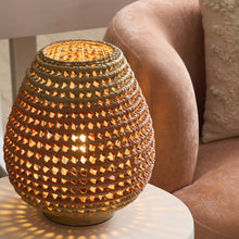 Cargar imagen en el visor de la galería, Lámpara de mesa madera natural ratán natural terra Ø32x34,5 cm E27  - LLLS0380
