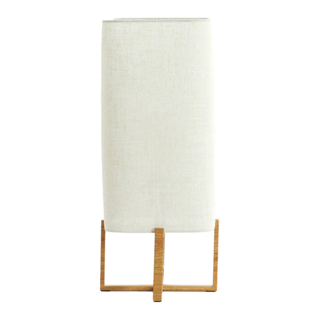 Lámpara de mesa imitacion madera natural lino crema 21,5x21,5x50,5 cm E27  - LLLS0383