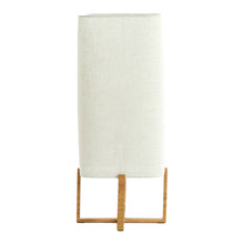 Cargar imagen en el visor de la galería, Lámpara de mesa imitacion madera natural lino crema 21,5x21,5x50,5 cm E27  - LLLS0383
