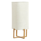 Lámpara de mesa imitacion madera natural lino crema 21,5x21,5x50,5 cm E27  - LLLS0383
