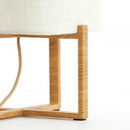 Lámpara de mesa imitacion madera natural lino crema 21,5x21,5x50,5 cm E27  - LLLS0383