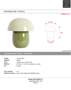 Lámpara de mesa metal verde oliva verde claro Ø30x34 cm E27 - LLLS0385