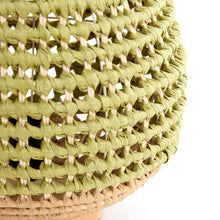 Cargar imagen en el visor de la galería, Lámpara de mesa madera natural ratán natural verde Ø32x34,5 cm E27 - LLLS0386
