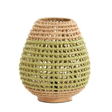 Cargar imagen en el visor de la galería, Lámpara de mesa madera natural ratán natural verde Ø32x34,5 cm E27 - LLLS0386
