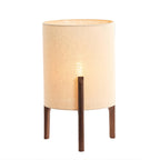 Lámpara de mesa lino natural madera marrón oscuro Ø28x44 cm E27- LLLS0390