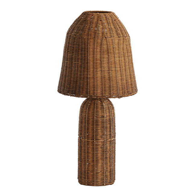 Lámpara de mesa ratán marrón oscuro Ø28,5x60 cm E27 - LLLS0391