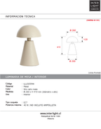 Lámpara de mesa Ø26x41 cm gris claro mate E27 - LLLS0394