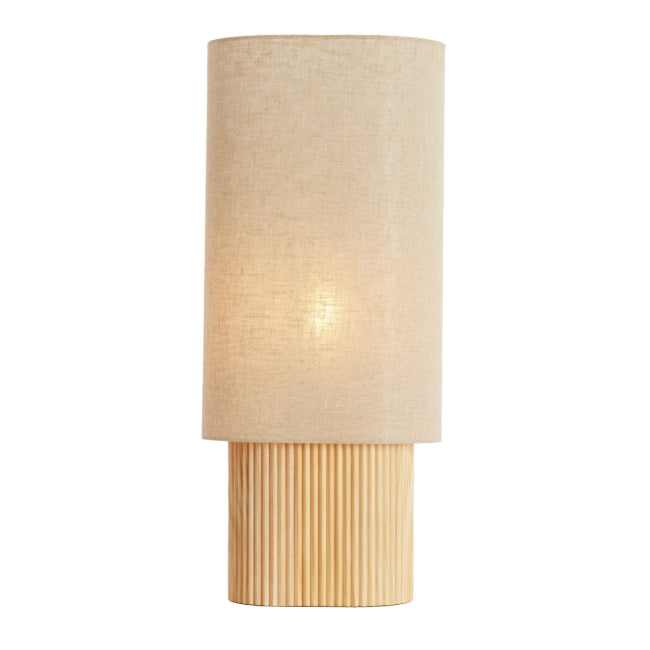 Lámpara de mesa madera  lino natural 30x20x70 cm E27 - LLLS0401