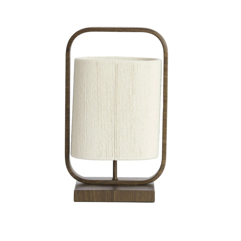 Lámpara de mesa metal marrón textil crema 22,5x15x37,5 cm E27 - LLLS0403