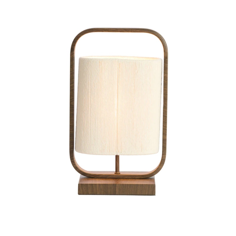 Lámpara de mesa metal marrón textil crema 22,5x15x37,5 cm E27 - LLLS0403