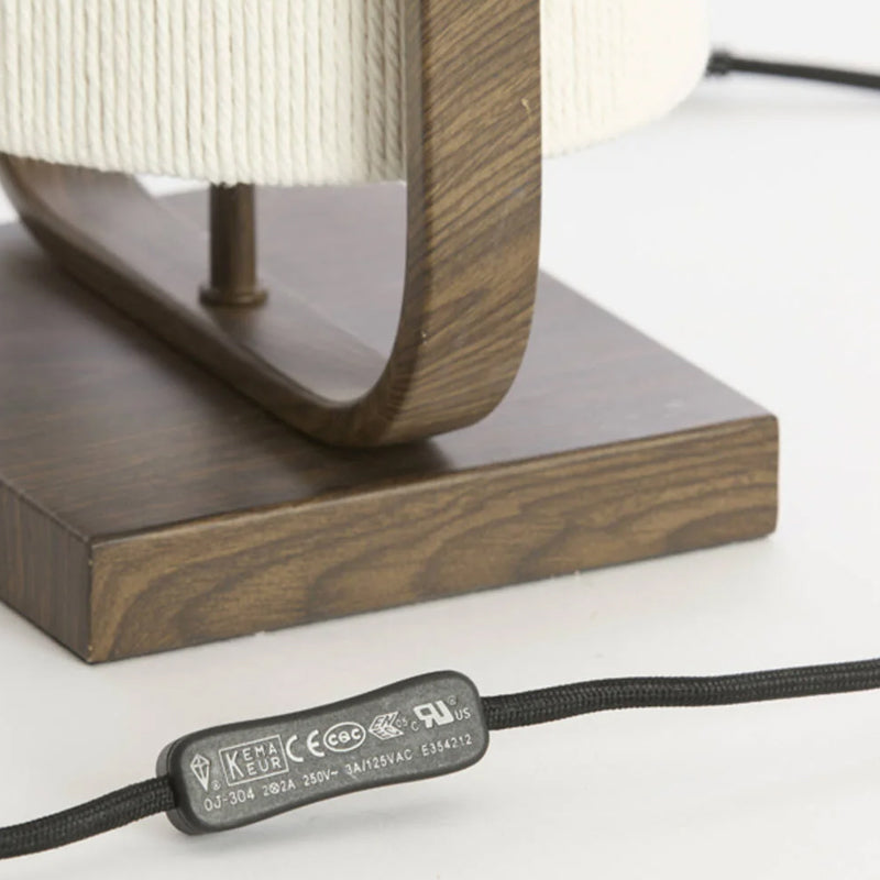 Lámpara de mesa metal marrón textil crema 22,5x15x37,5 cm E27 - LLLS0403