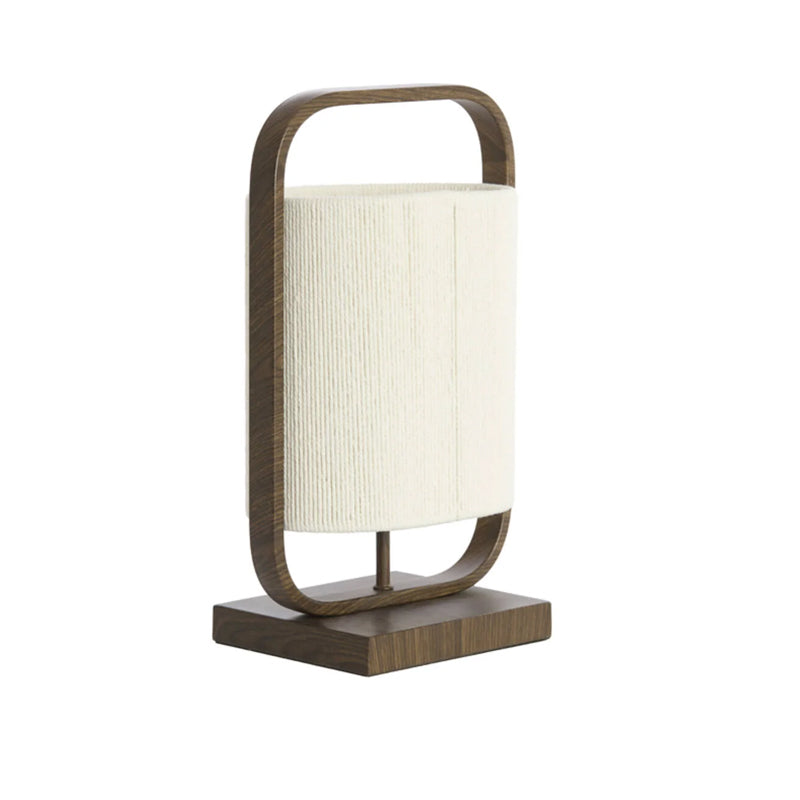 Lámpara de mesa metal marrón textil crema 22,5x15x37,5 cm E27 - LLLS0403