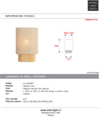Lámpara de mesa madera  lino natural 30x20x45 cm E27 - LLLS0407
