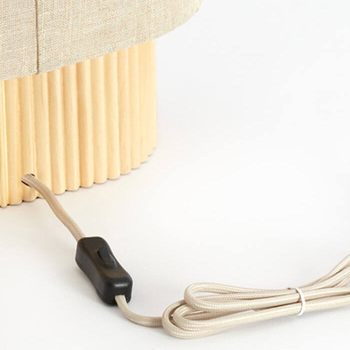 Lámpara de mesa madera  lino natural 30x20x45 cm E27 - LLLS0407