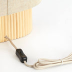 Lámpara de mesa madera  lino natural 30x20x45 cm E27 - LLLS0407