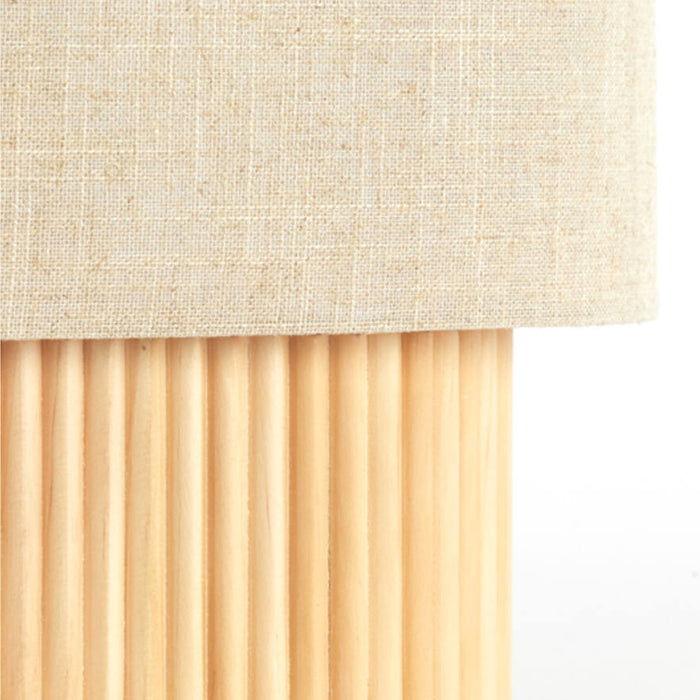 Lámpara de mesa madera  lino natural 30x20x45 cm E27 - LLLS0407