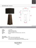 Lámpara de mesa madera gris mate marrón Ø15x15x40 cm  E27 - LLLS0409