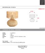 Lámpara sobremesa yute natural Ø30x40 cm E27- LLLS0412
